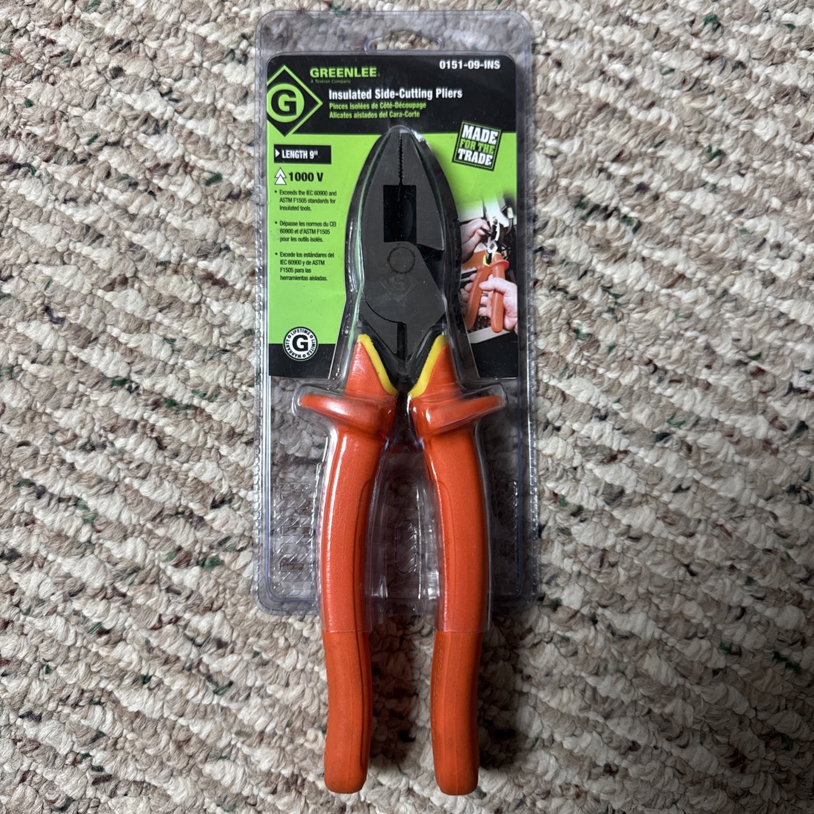 Greenlee 0151-09-Ins 9 1/2 In Linemans Plier, Steel