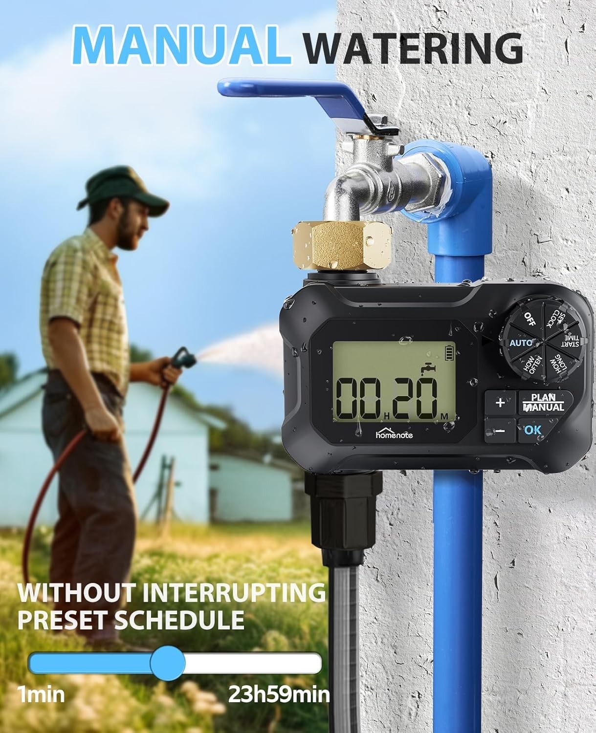 Automatic Misting Cooling System with Timer, 46FT Misting Line, 10 Brass Nozzles