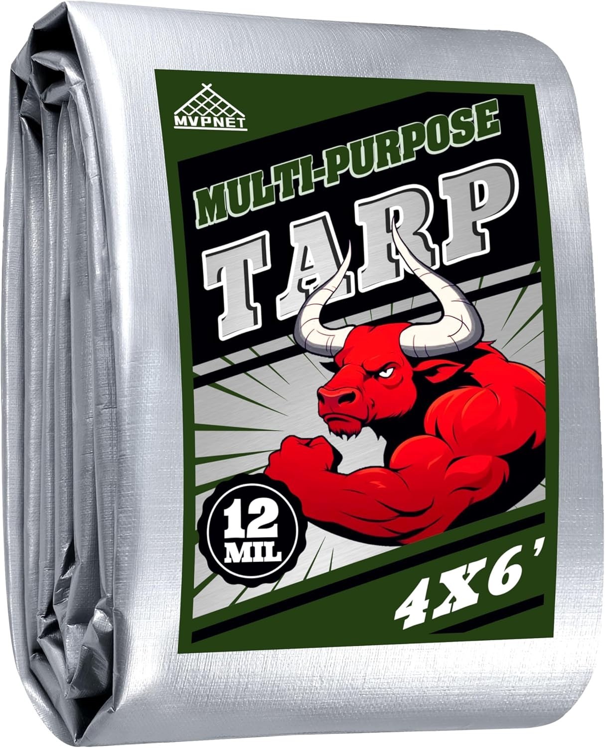12mil Heavy-Duty Waterproof Tarp 4x6FT – UV-Resistant, Tear-Proof & Versatile