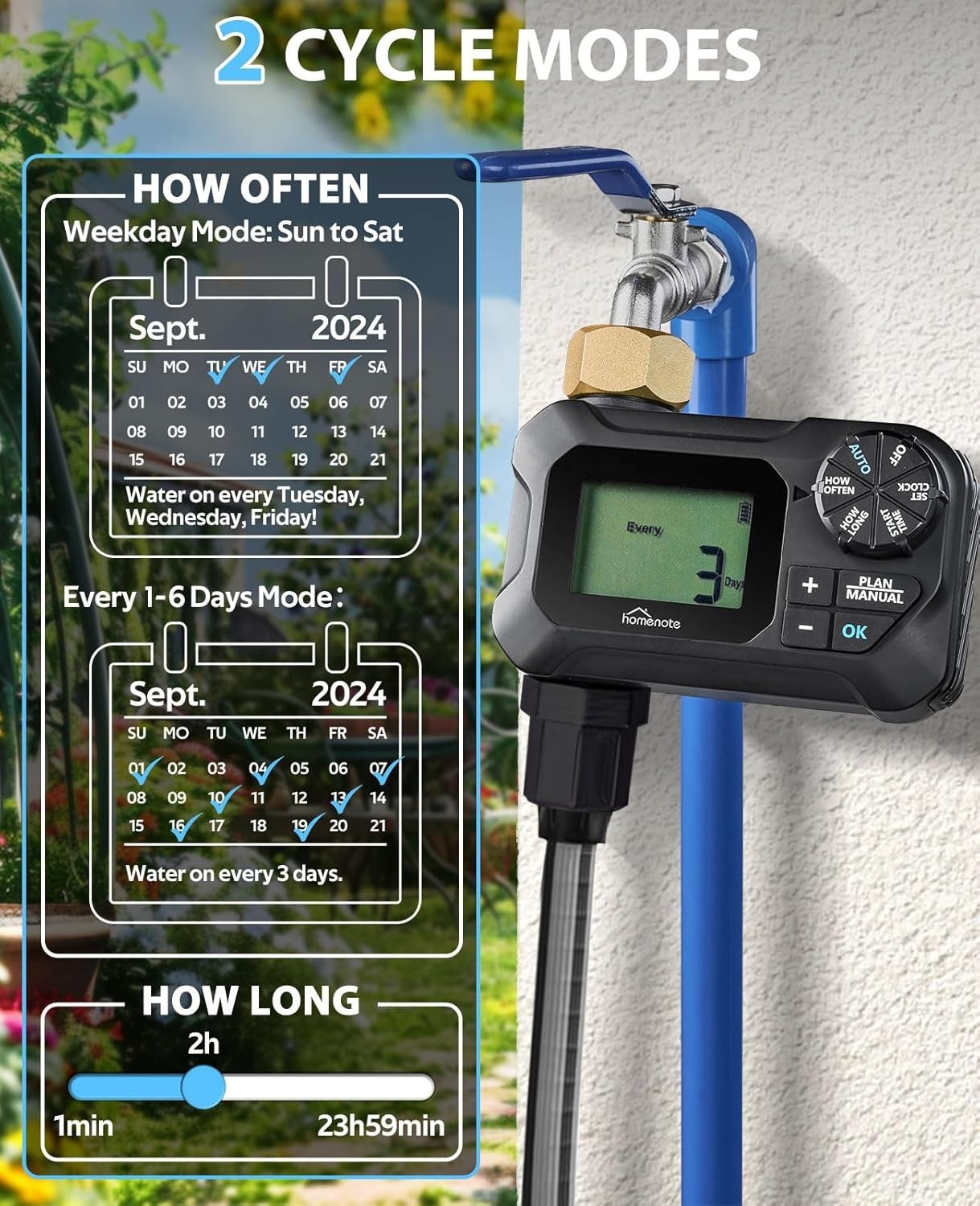 Automatic Misting Cooling System with Timer, 46FT Misting Line, 10 Brass Nozzles