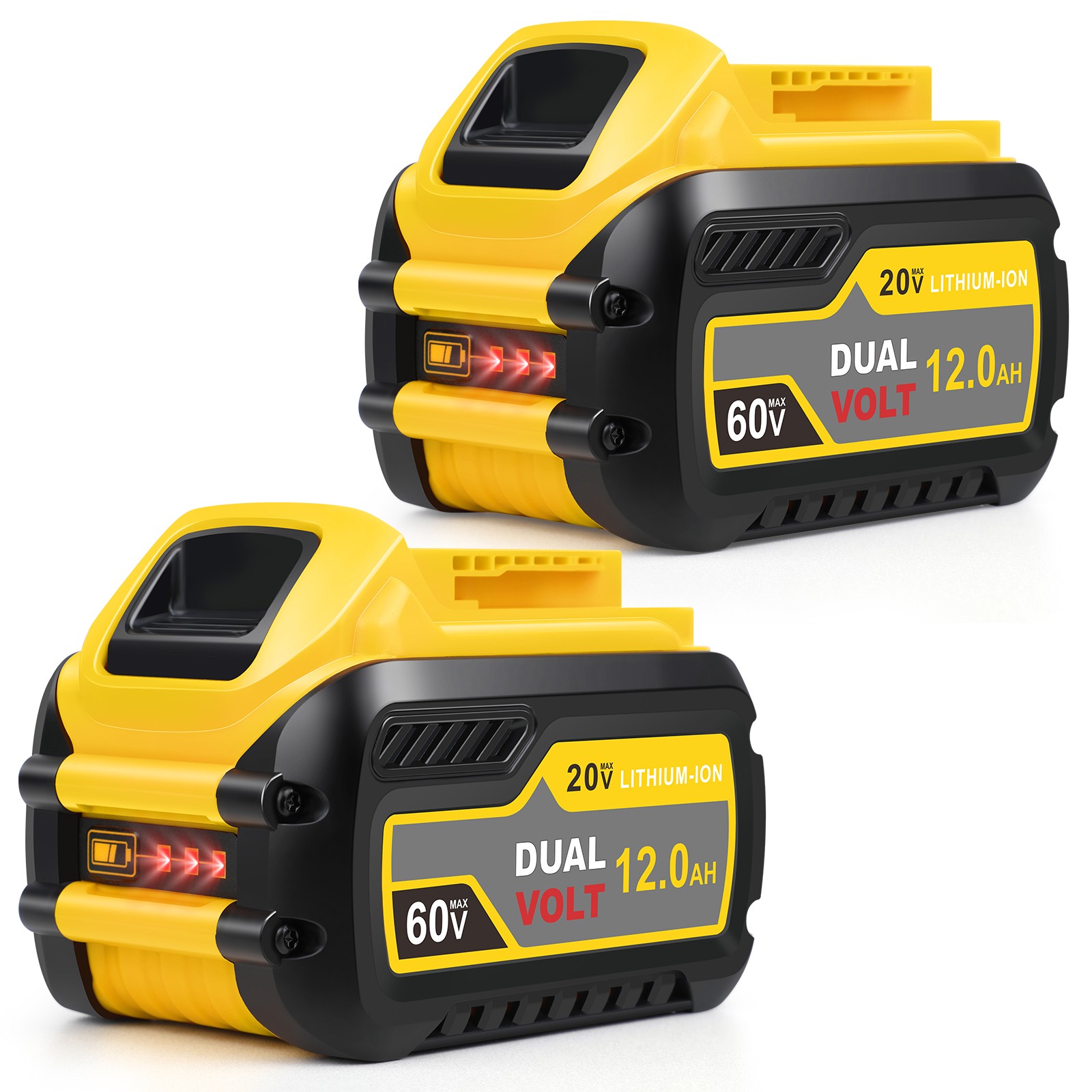 2X 12.0Ah Battery For DEWALT 20V 60V For DCB612 FLEXVOLT Li-Ion Battery DCB609-2