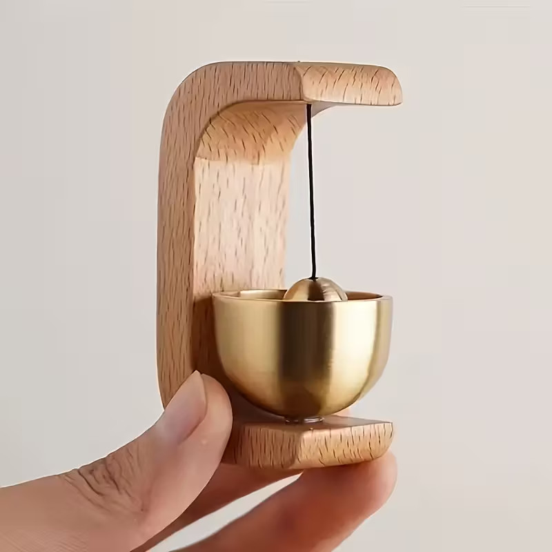 Magnetic Wind Chime DoorBell Doorway Setting Wooden-Copper for Coffee Shop/Home