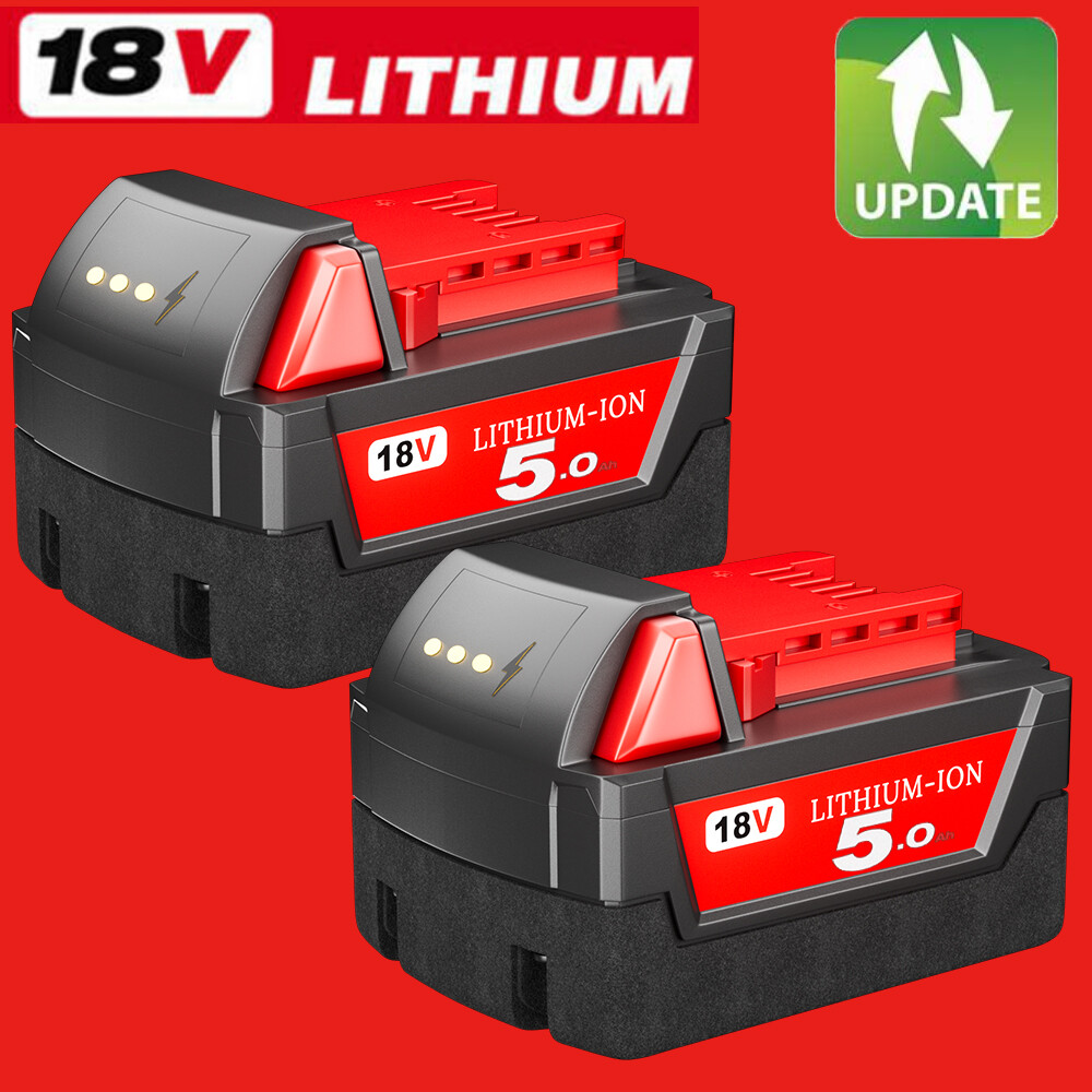 2x 18V 5.0Amp FOR Milwaukee 48-11-1812 M18 FUEL Lithium-Ion High Output Battery
