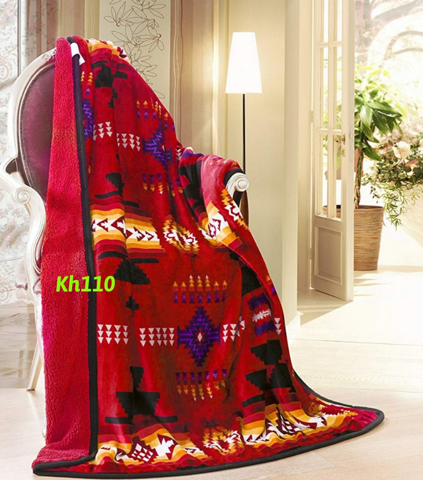 Southwest Native American Indian Navajo Print Throw Blanket Sherpa