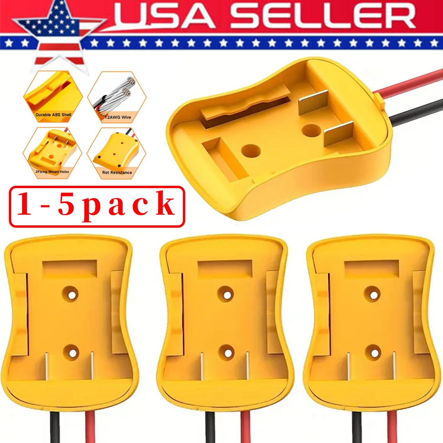 Power Connector DIY Battery Adapter Holder Dock For DeWalt 18V/20V Max Battery