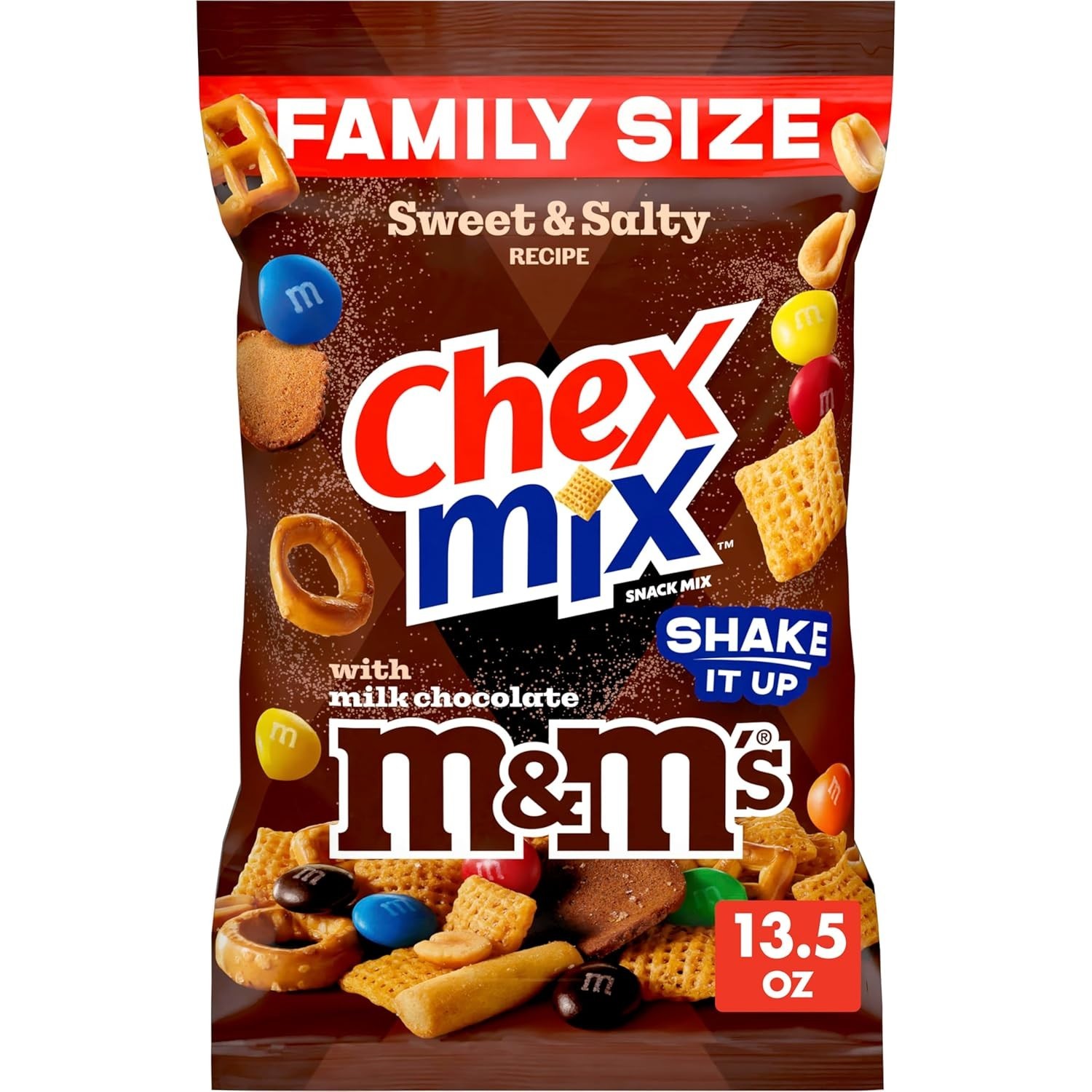 Chex Mix Sweet and Salty Recipe Snack Mix, with M&Ms Milk Chocolate Candies