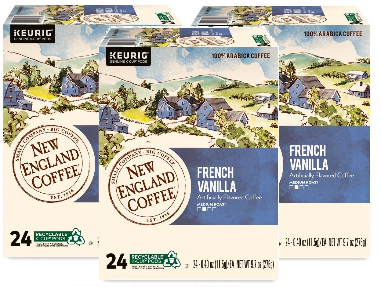 NEW ENGLAND COFFEE FRENCH VANILLA K-CUPS 72CT Best by 5/2026