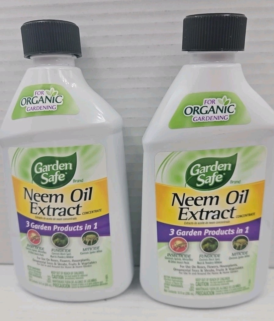 Organic Garden Safe Neem Oil Extract Concentrate 10 Oz Insecticide Lot Of 2