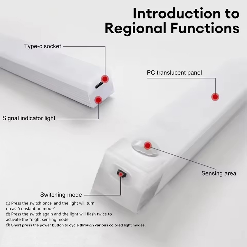 4-Pack LED Under Cabinet Lights, Rechargeable Motion Sensor, 3 Color Dimmable