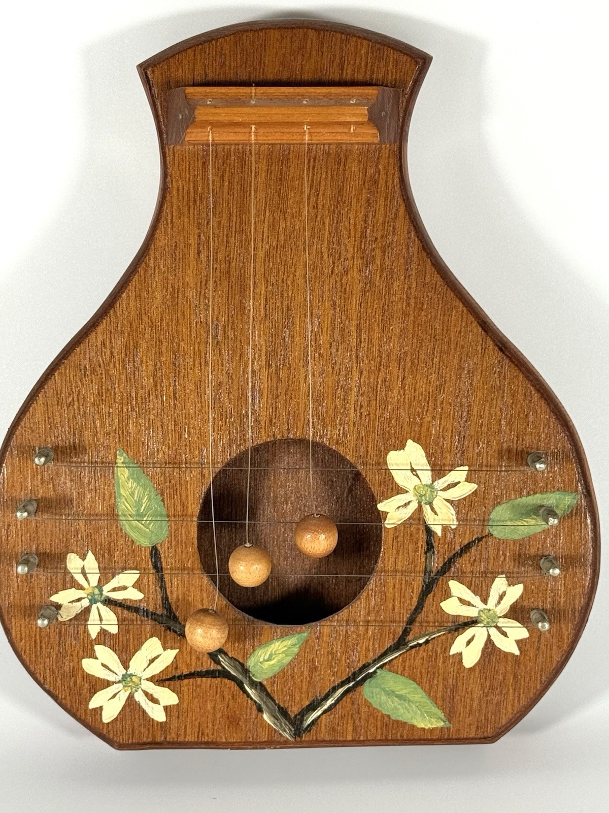 Home Grown Door Harp 10.5 In Hand Painted Yellow Flowers READ DESCRIPTION
