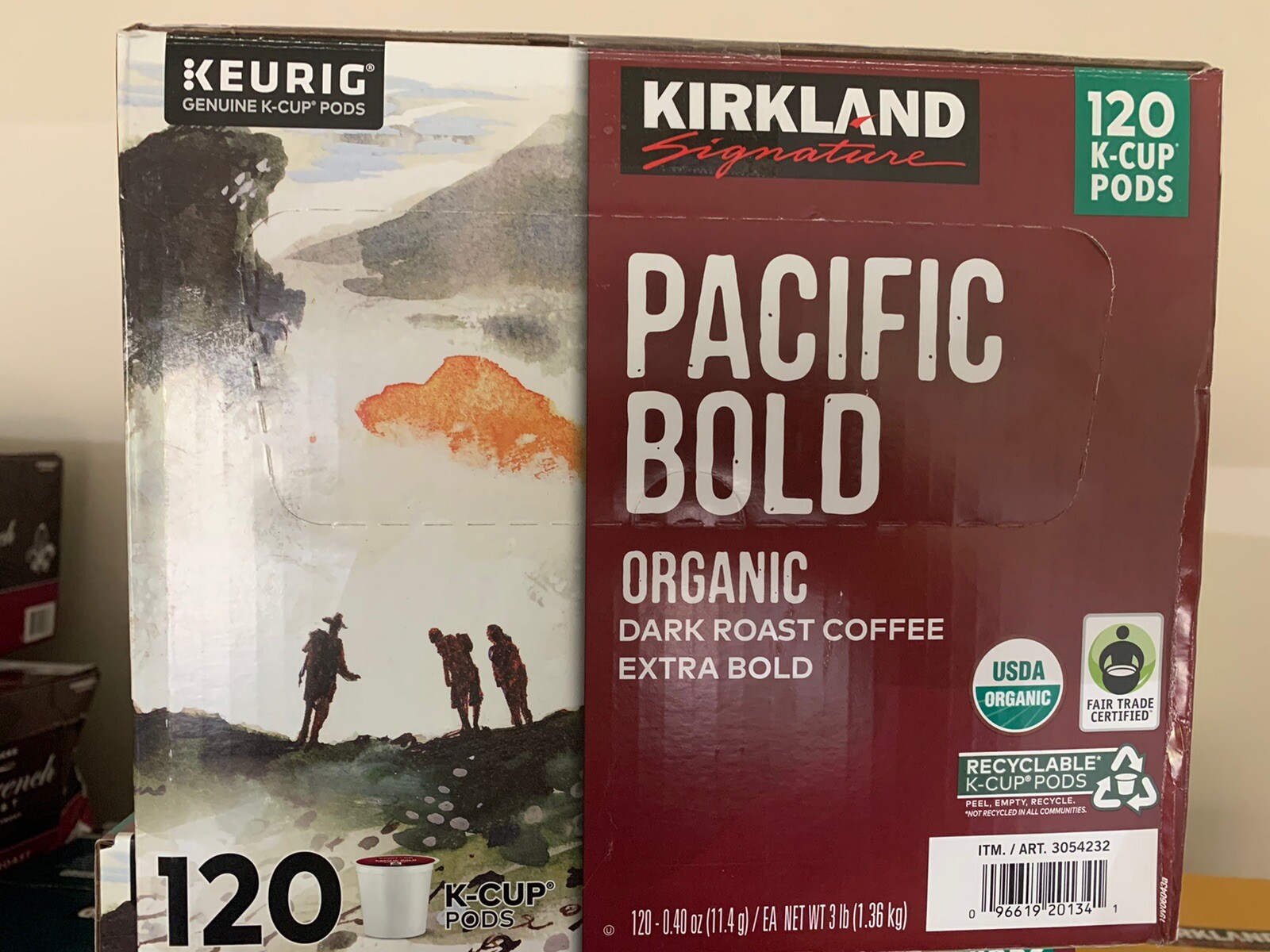 Kirkland Signature Pacific Bold K-Cups, Organic Dark Roast Coffee, 120 Count