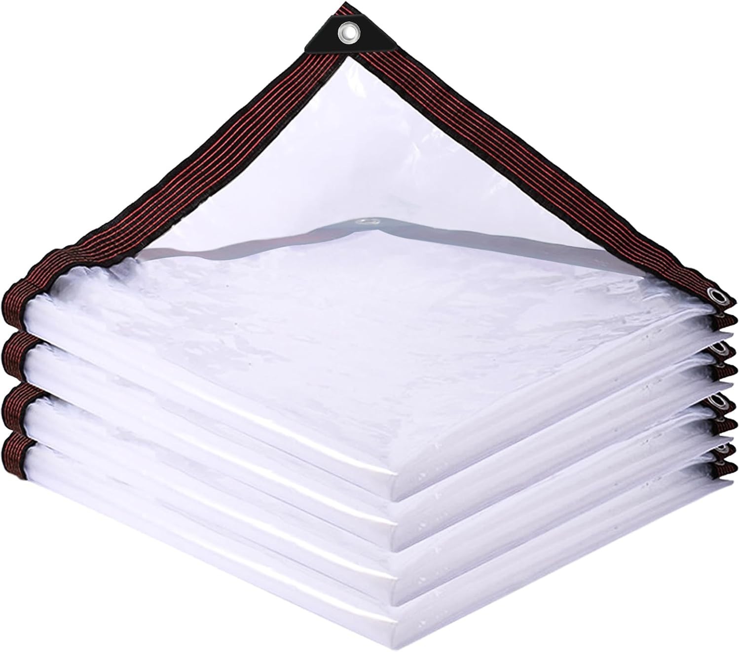 Clear Tarp Waterproof with Grommets,Heavy Duty PVC Vinyl Tarps 4×6 ft Black