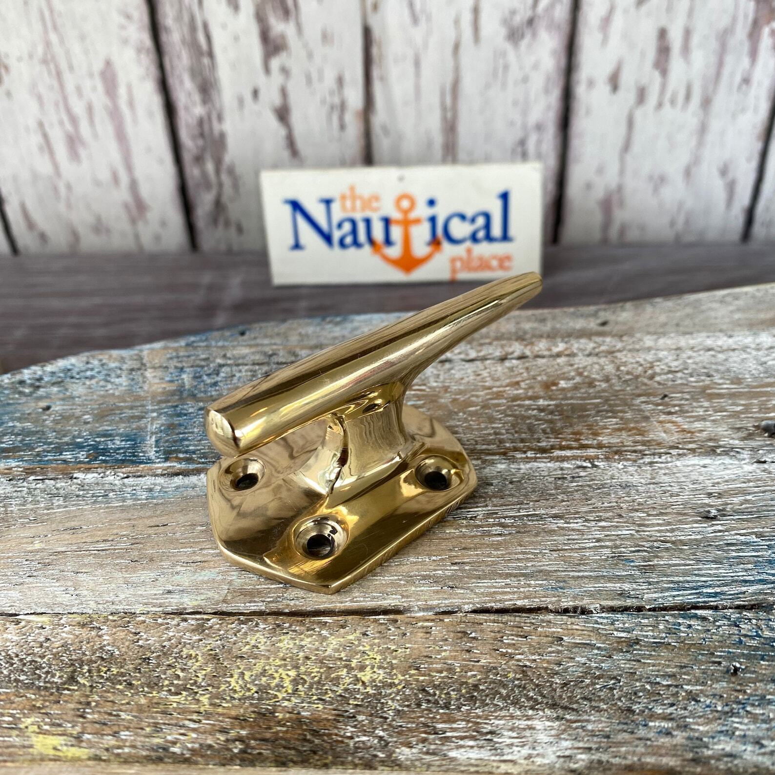 Solid Brass Cleats – Nautical Wall Hooks – Marine Boat Dock Chock – Coat Hanger