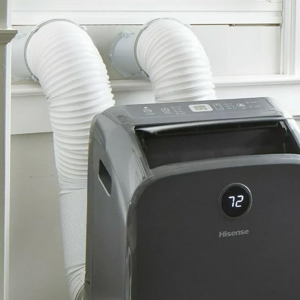 Hisense 10,000 BTU Dual Hose Air Conditioner, Heat, Window Kit, Refurbished