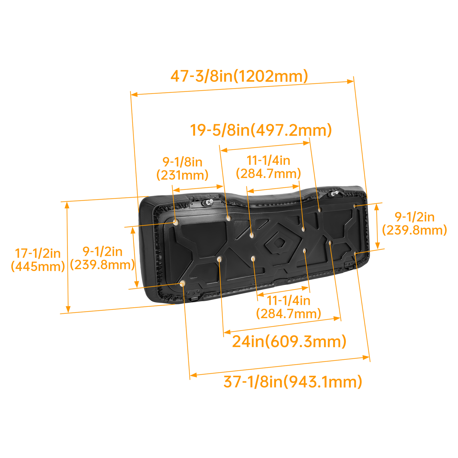 Black Lower Seat Bottom Cushion Replacement For Polaris Ranger 500 570 2016-2019
