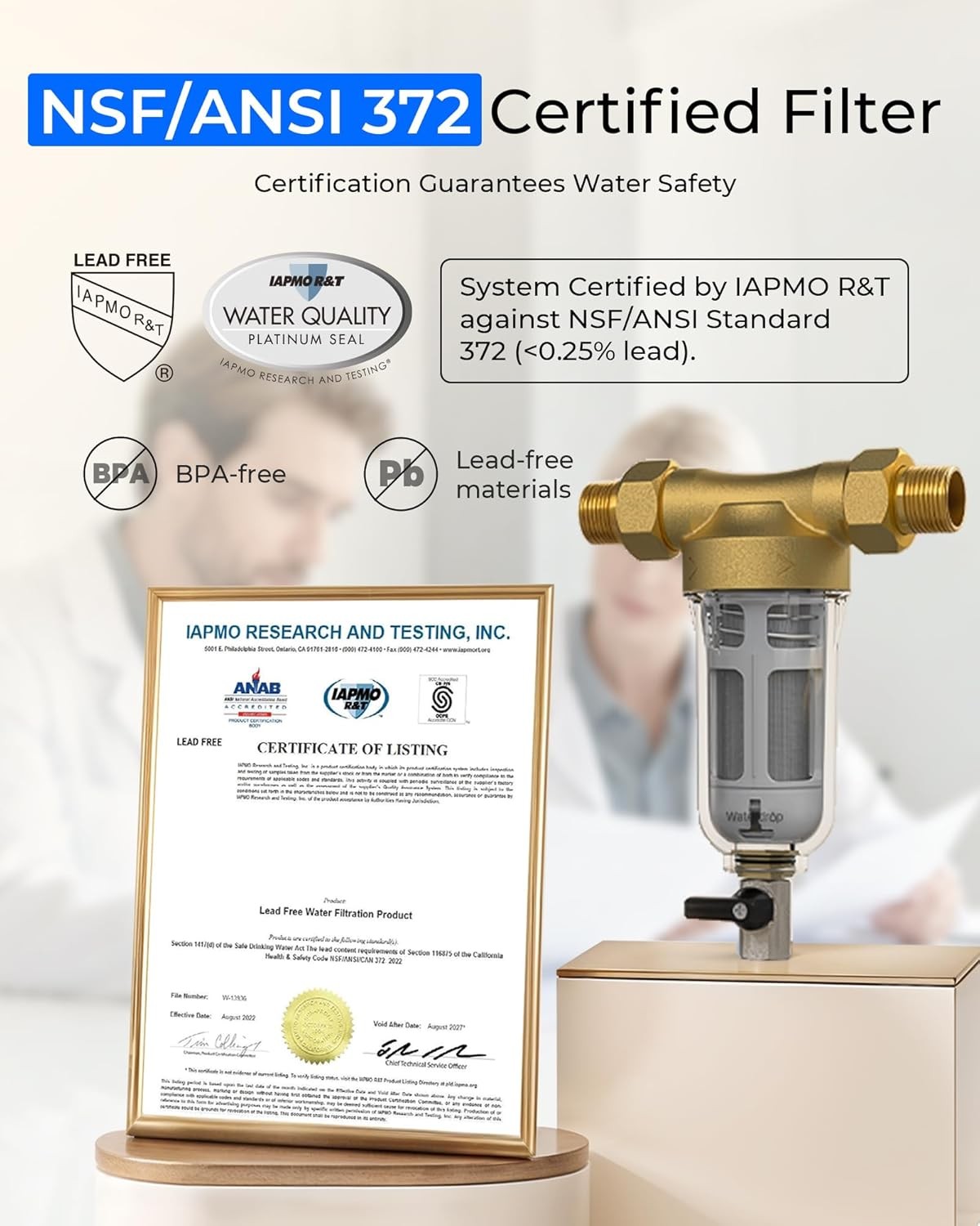 Waterdrop Spin Down Sediment Filter, Backwash Whole House Filter, Refurbished