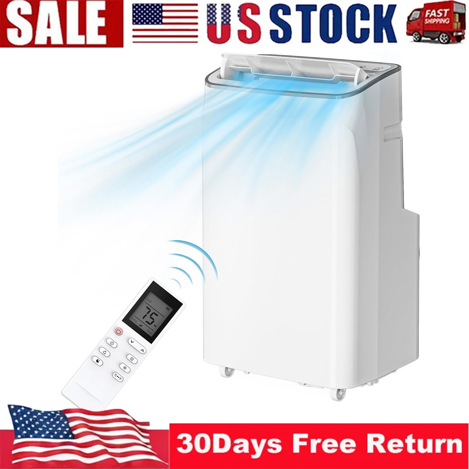 Portable Air Conditioner 14000 BTU 3-IN-1 AC Unit Cools Room up to 750 Sq. Ft