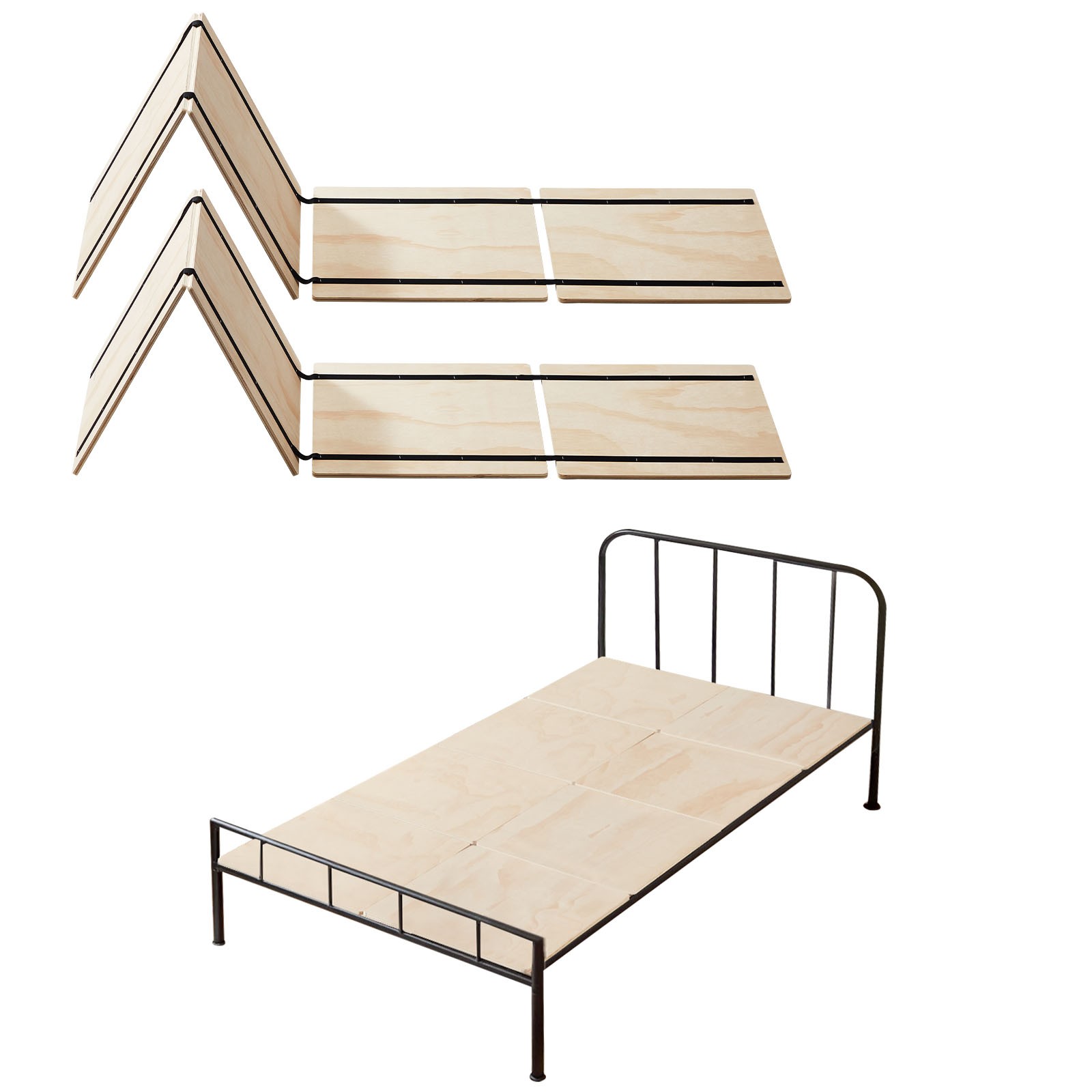 Uimoso Twin Size Bunkie Board 0.4″ Foldable Bed Board Slats w/ Connection 8 Pcs