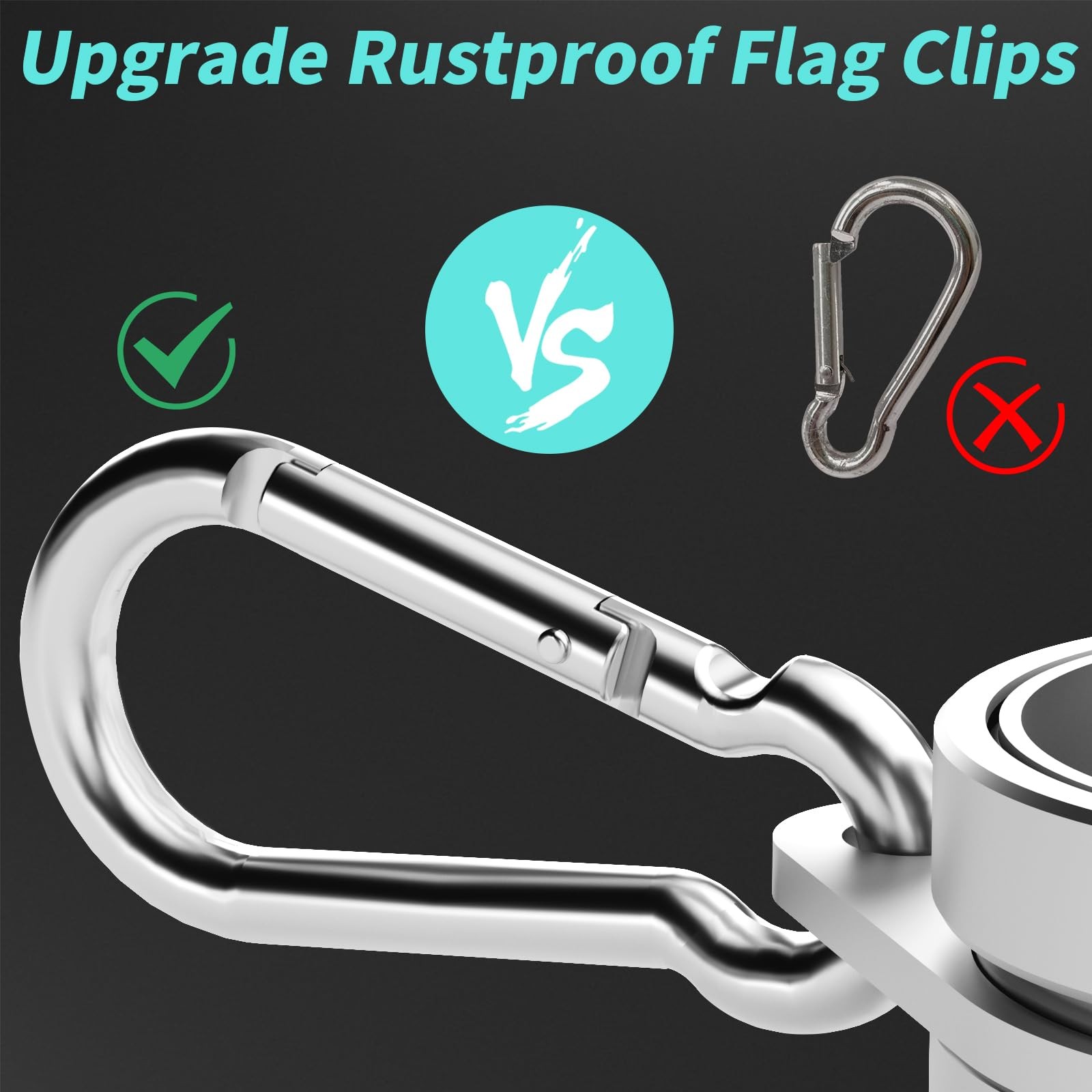 2pcs Flag Pole Ring 360° Rotating Aluminum Alloy for 0.75-1 In Pole Tangle Free