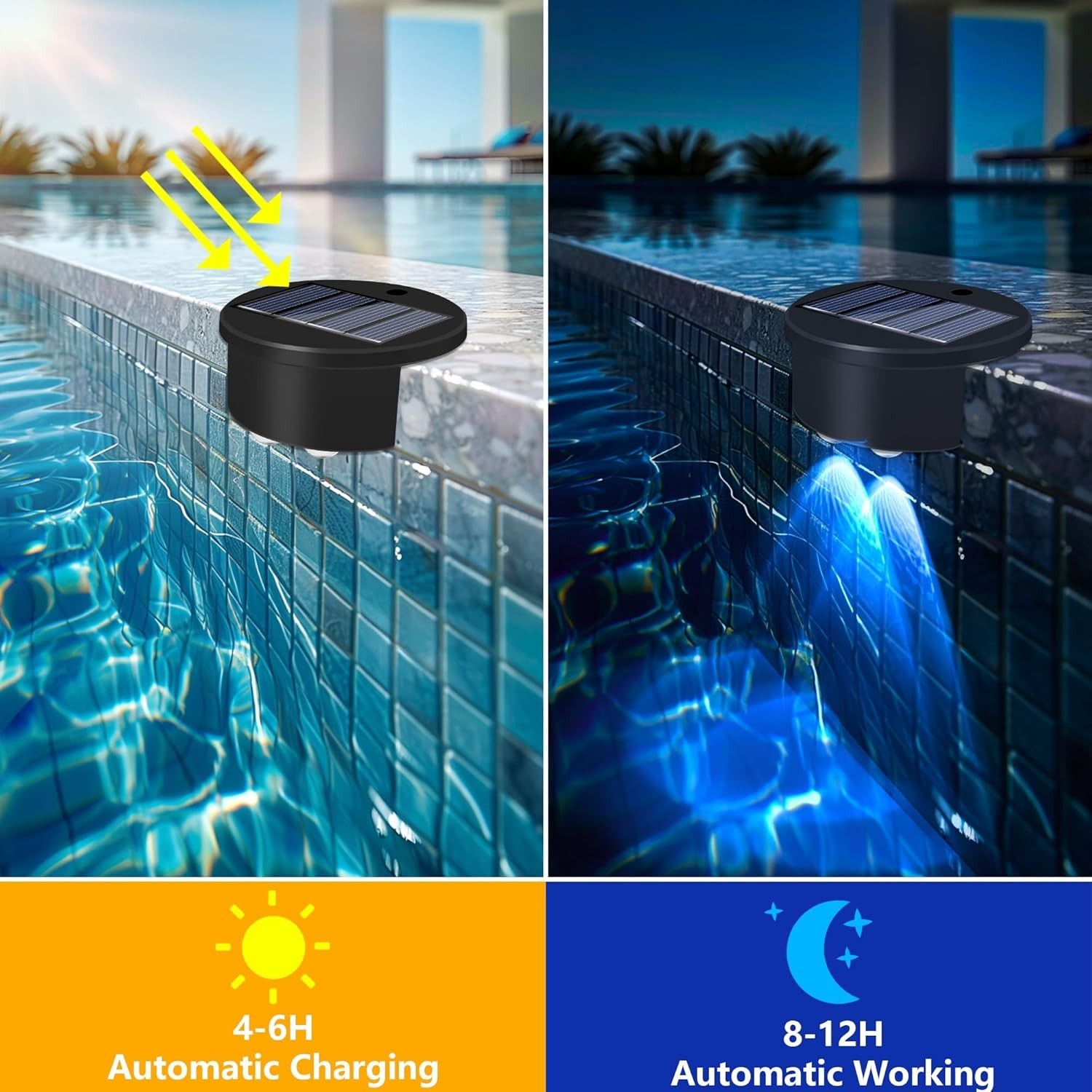 4 Pack Solar Pool Lights for above Ground Pools, Swimming Inground Pool LED Ligh
