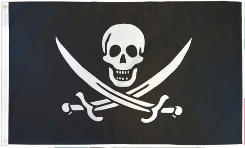 Jack Rackham Pirate Flag 3x5ft Jolly Roger Boating Flag Skull Flag 100D