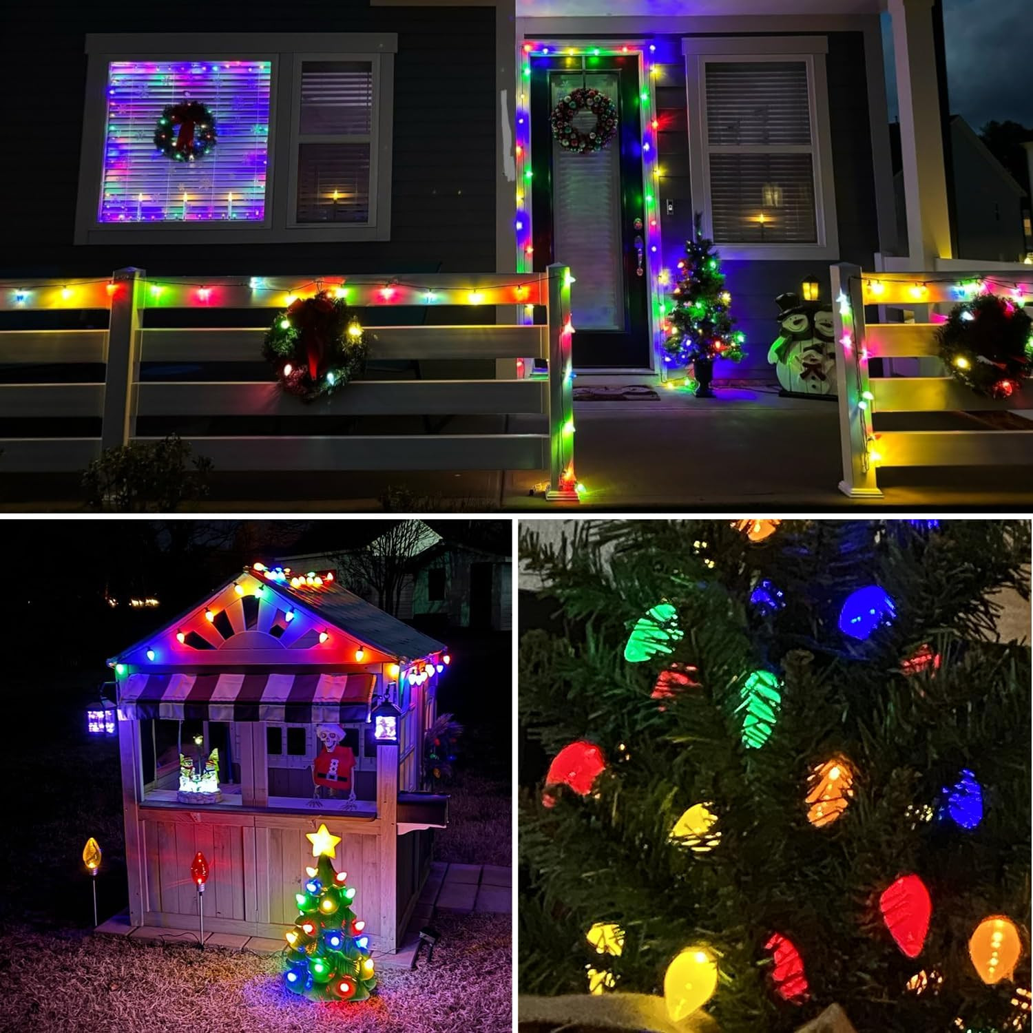 Xmas Decorations, 25Ft Multicolor C9 LED Christmas Lights Outdoor Waterproof