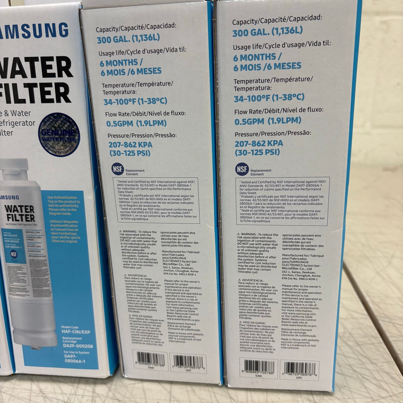 4-PACK SAMSUNG Genuine Filter for Refrigerator 6-Months DA29-00020B HAF-CIN/EXP