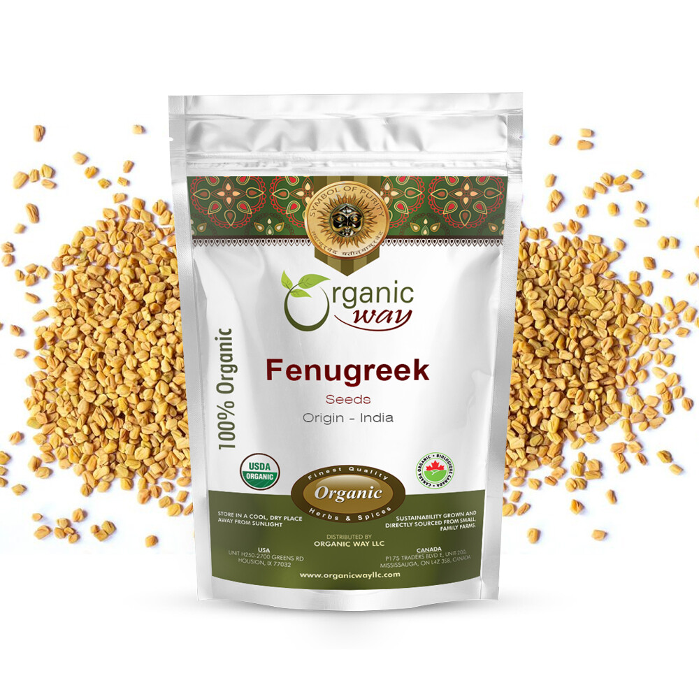 Organic Way Fenugreek Methi Seeds Whole – Kosher & USDA Certified (1LBS / 16Oz)