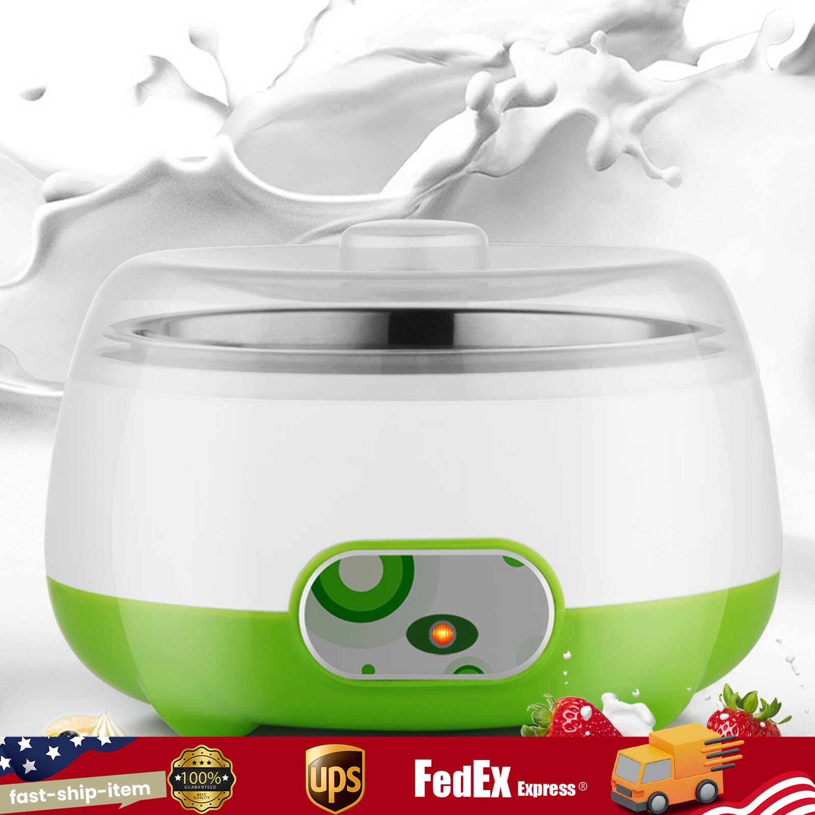 1L Yogurt Maker Machine Auto Constant Temperature w/Stainless Steel Inner Pot