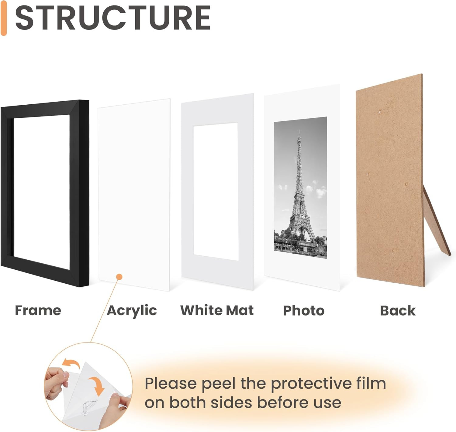 10 Pack Black 5×7 Picture Frames Display 4×6 with Mat Wall or Tabletop Mount