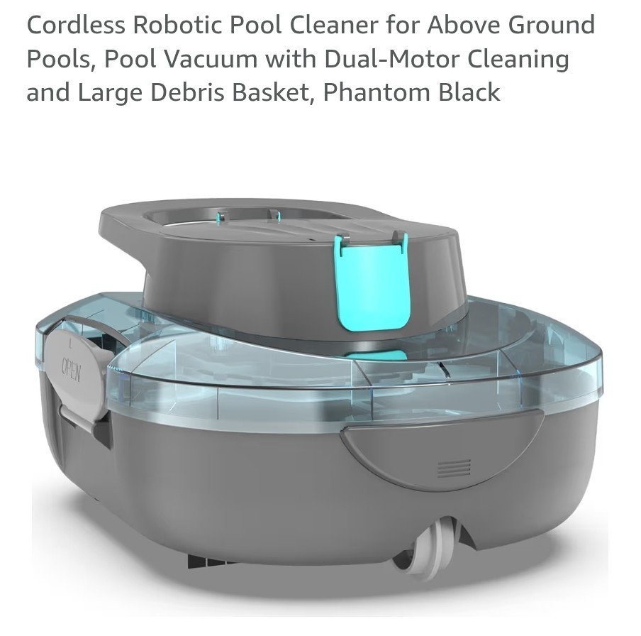 Cordless Robotic Pool Cleaner Above Ground Pools*Cordless Pool Vac*Robotic Vac