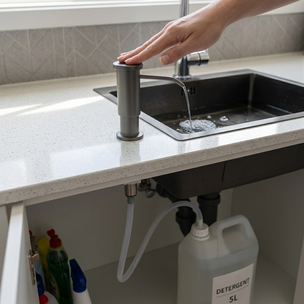 Kitchen Sink Accessory Gun Gray Soap Dispenser Pump With 1m Extension Tube