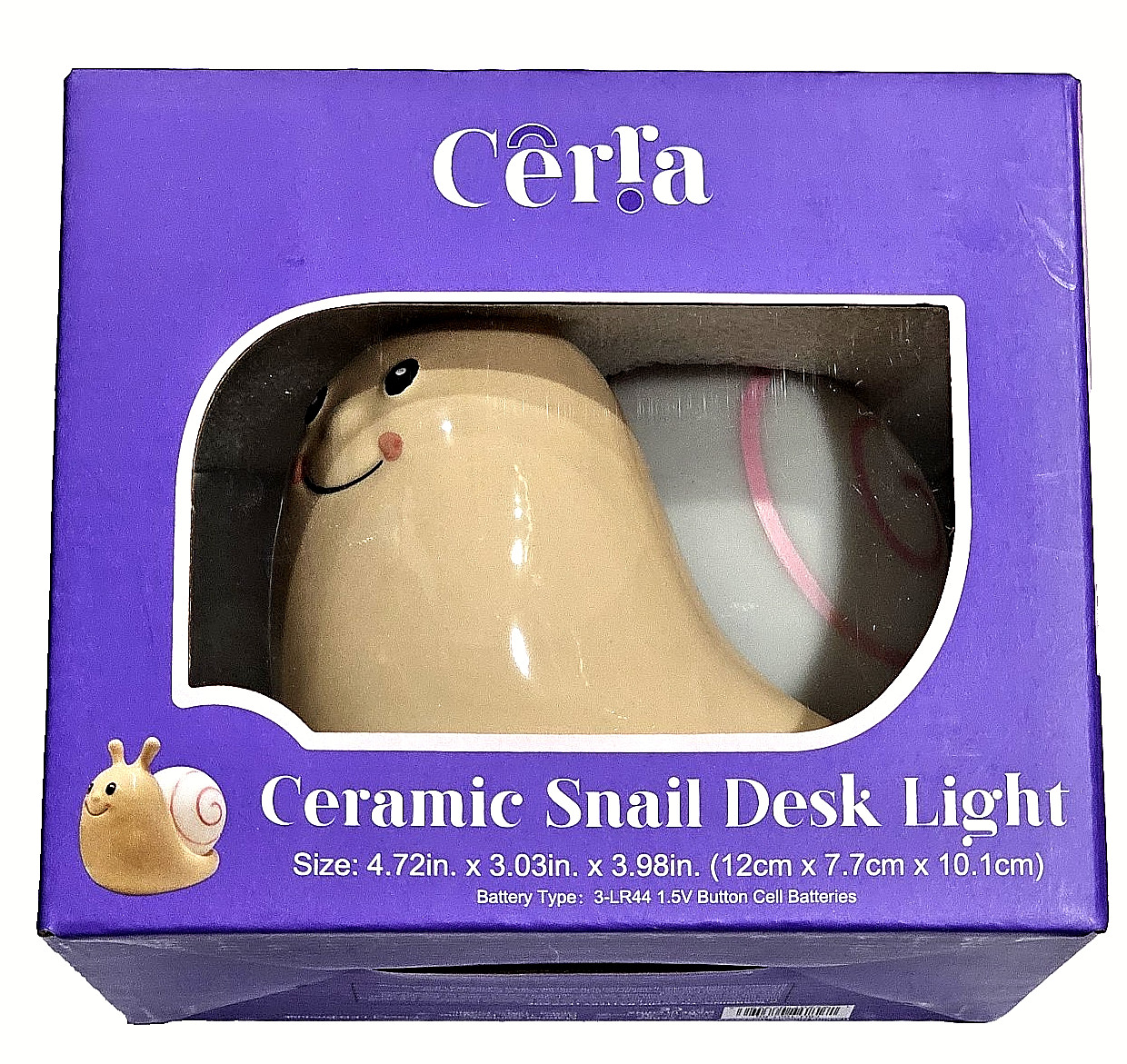 Cerra Ceramic Snail Desk Light 4.72in. X 3.03in. X 3.98in Led Light