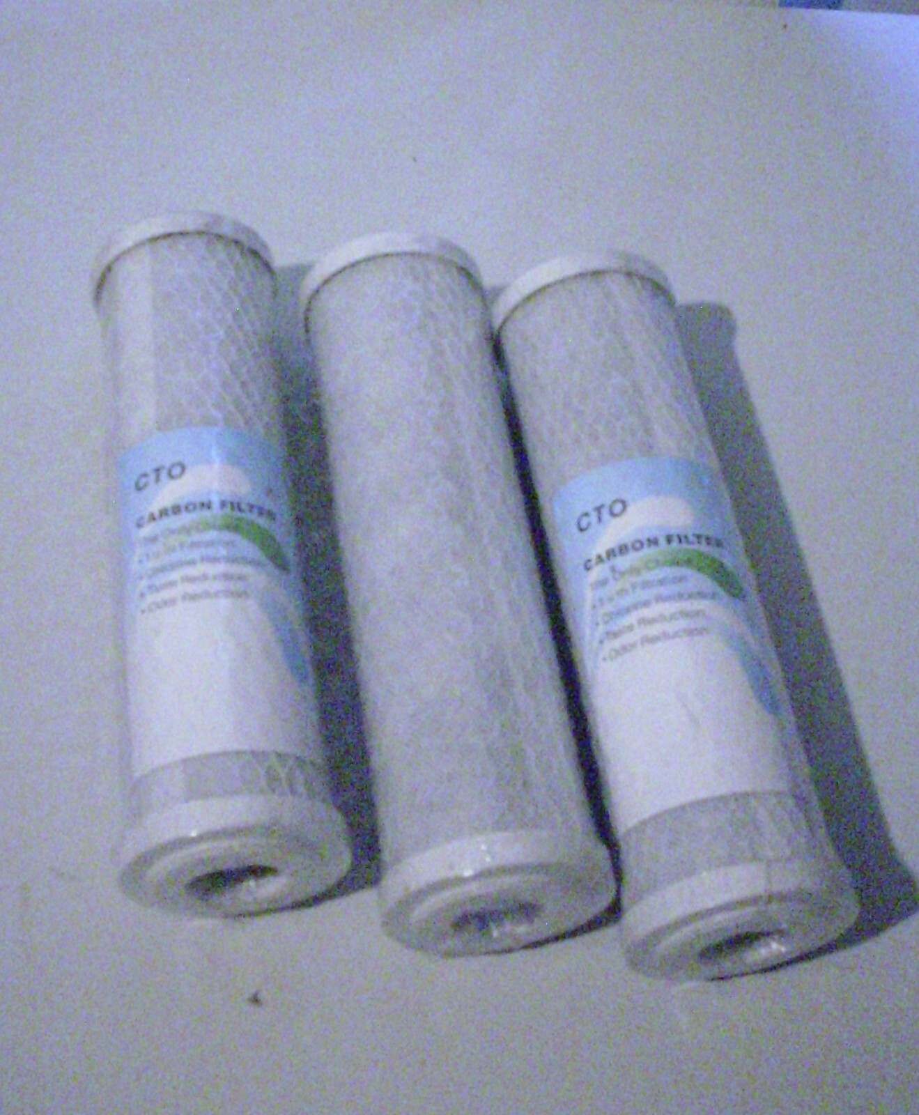Lot of 3 CTO Carbon Filters 1 um Filtration Chlorine, Taste and Odor Reduction