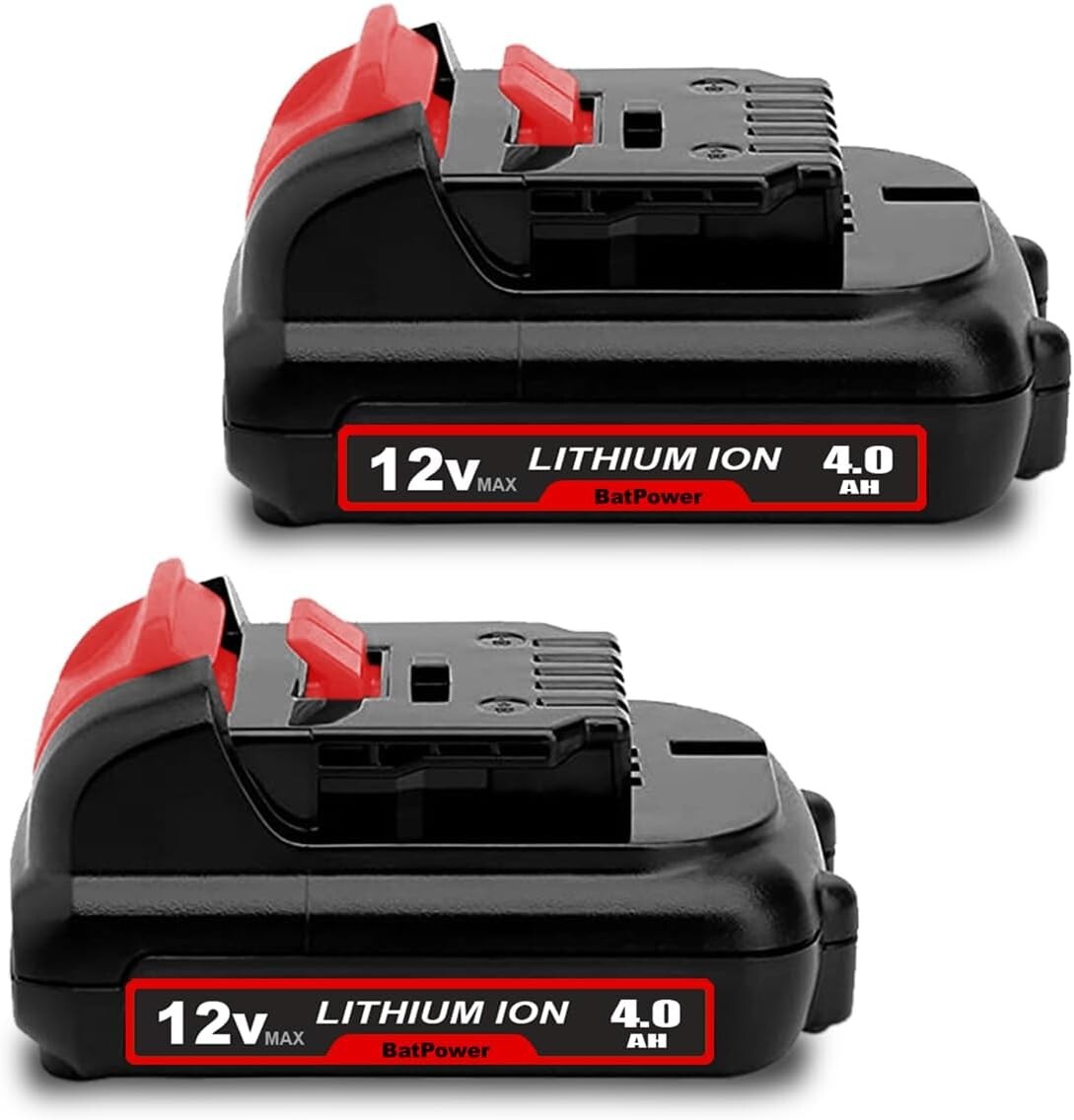 BatPower 12V 4Ah Compact Battery Compatible with Dewalt 12V MAX* 4.0Ah DCB120-2