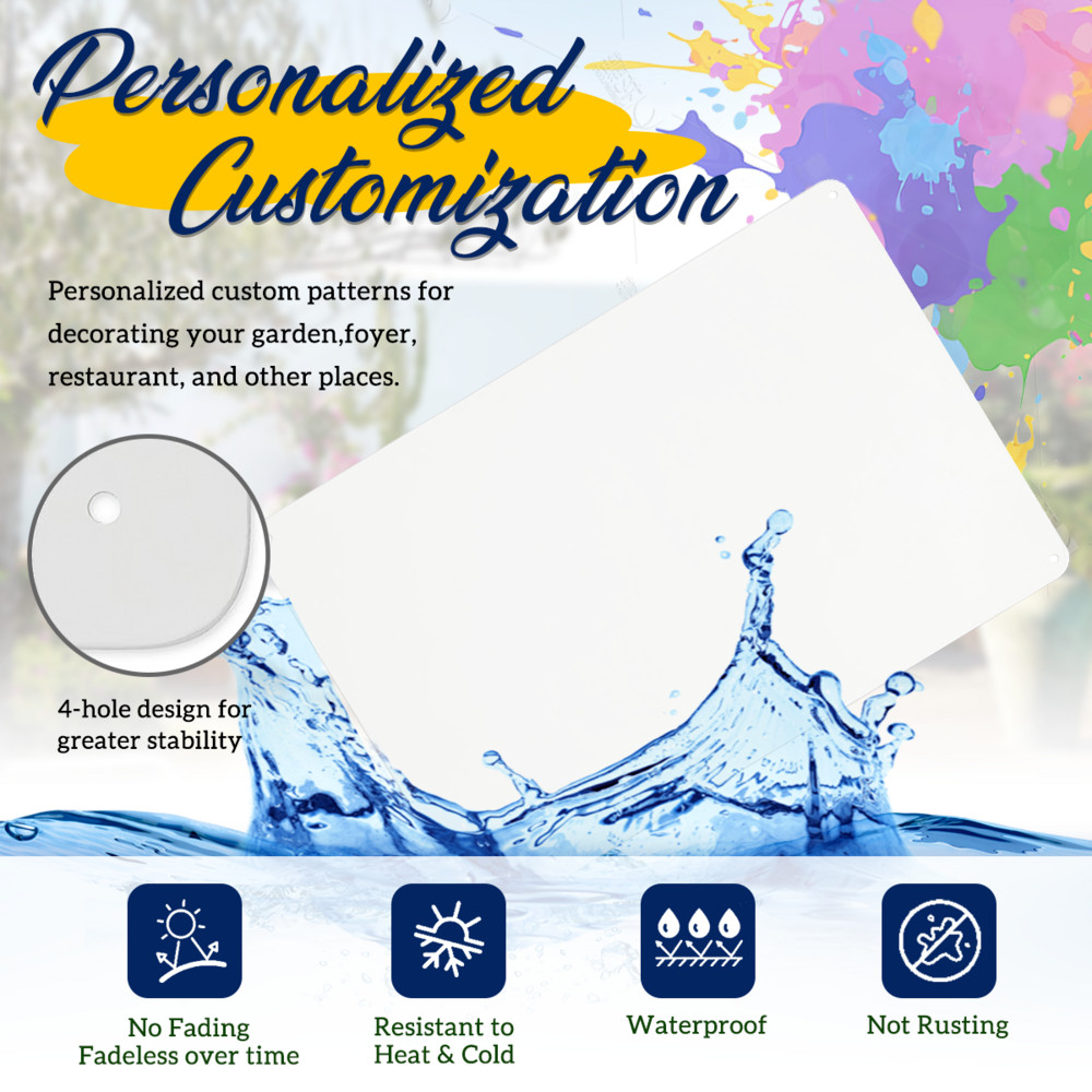 Customized Horizontal Tin Sign, allowing for the addition of any text/Photo