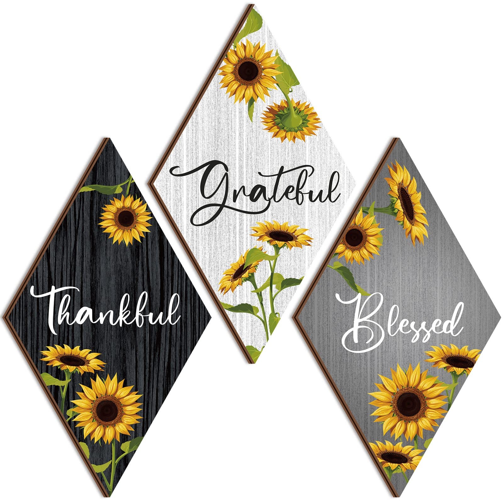 Sintuff 3 Pcs Sunflower Wall Decor 6.69 x 11.81 inches, as pictures show