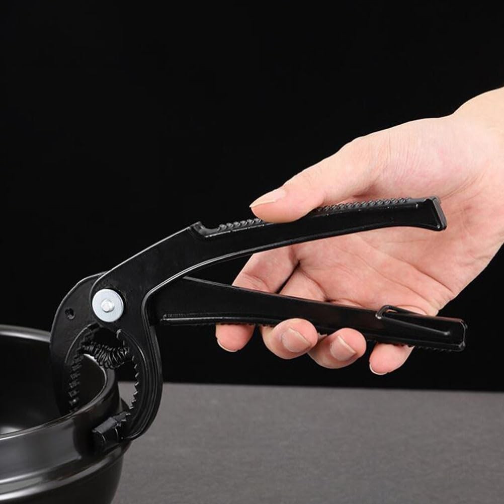 Yardenfun Korean Stone Pot Clamp 8.26In Non-Slip Bowl Gripper 21x6cm, Black