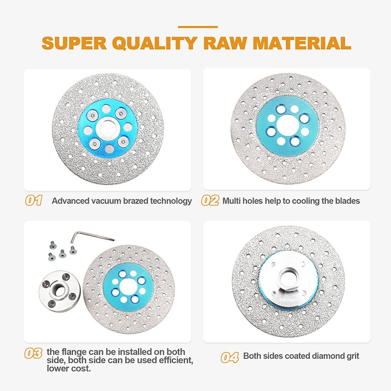 Diamond Cutting Grinding Disc 2pcs 4-5in Marble Granite Double-side Cutter Plate