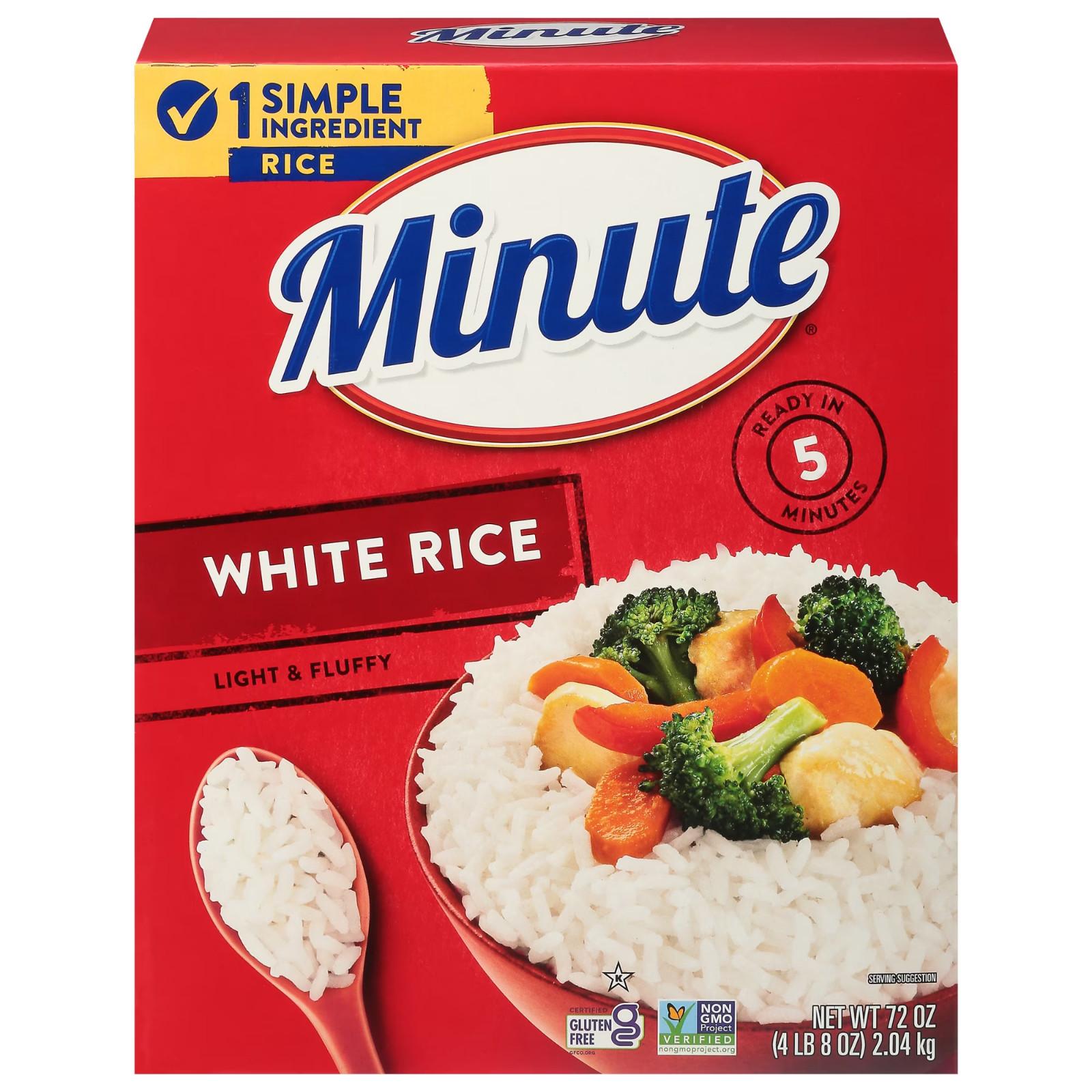 Minute White Rice, Instant White Rice for Quick Dinner Meals, 72-Ounce Box