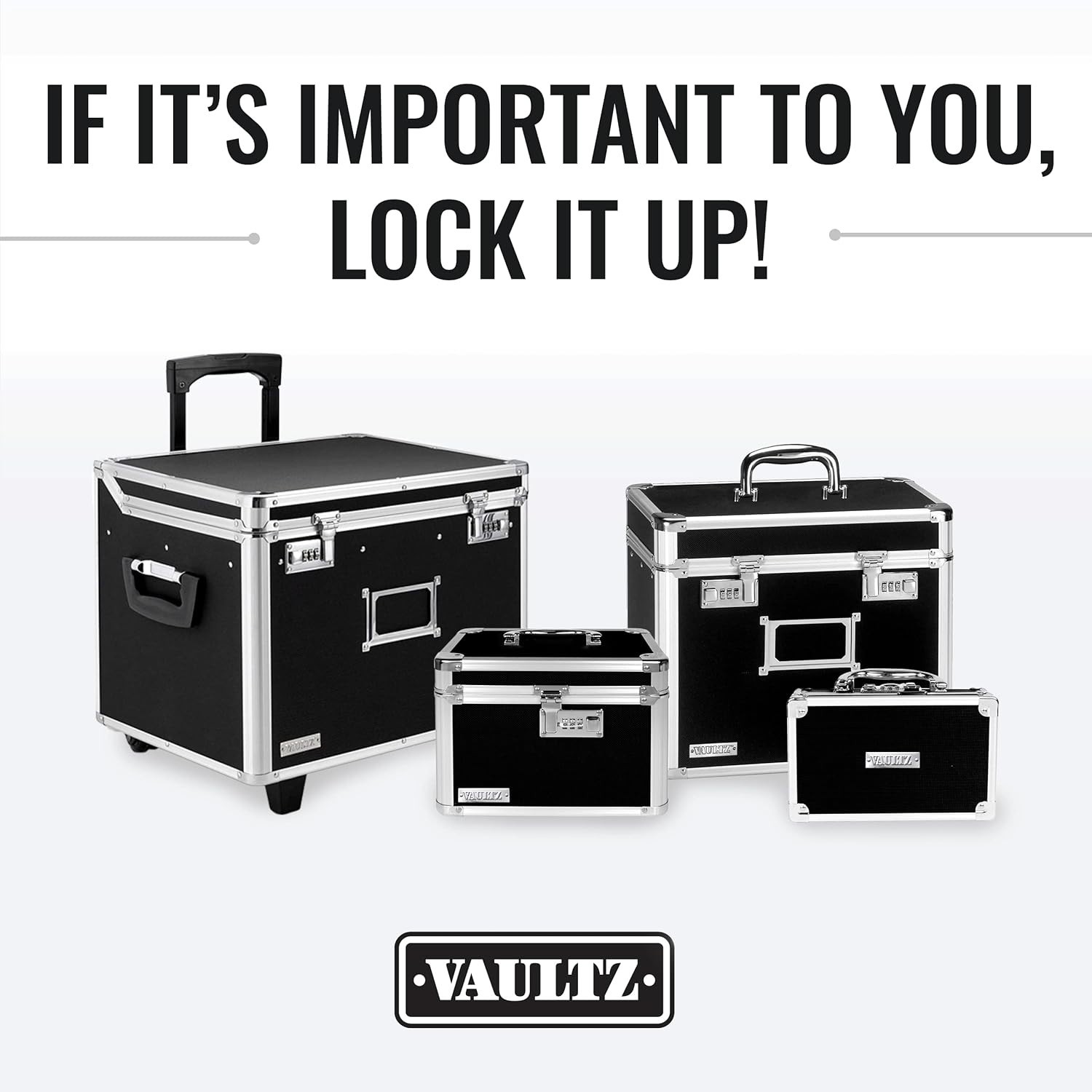 Sleek Black/Chrome Combination Lock Box – 9.88 x 7.75 in for Documents & Money