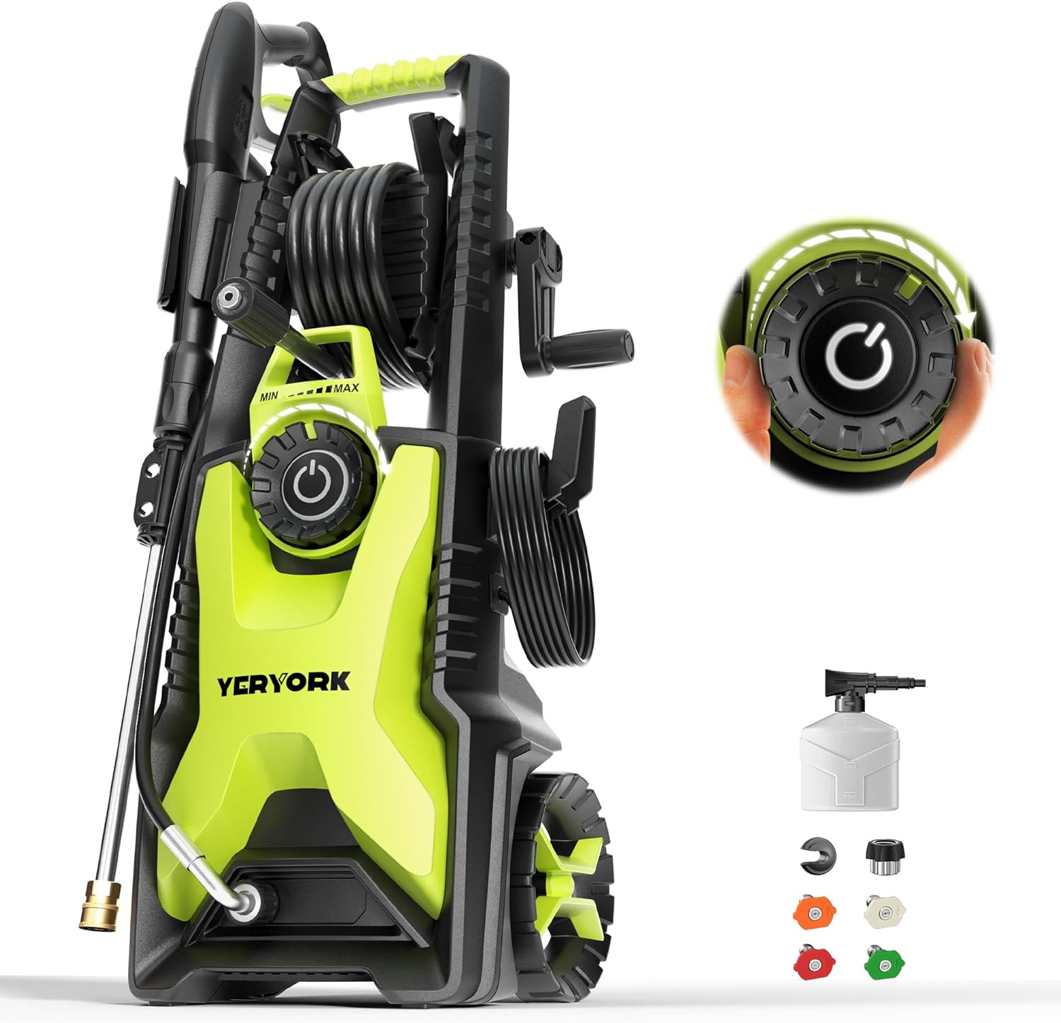 Adjustable 4000 PSI Pressure Washer,2.5 Max GPM Power Washer with 33 FT Retracta