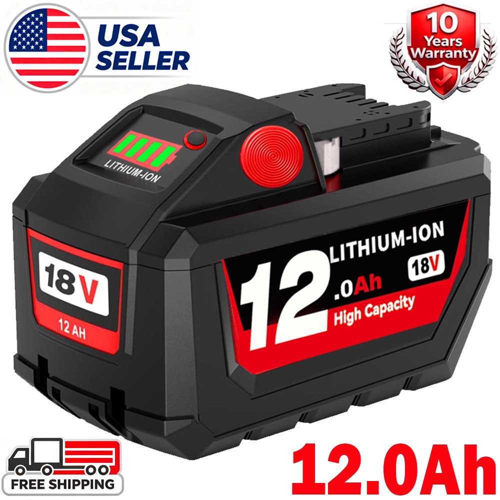 PACK 12.0Ah For Milwaukee M18 Extended Capacity Battery 48-11-1860 48-11-1812