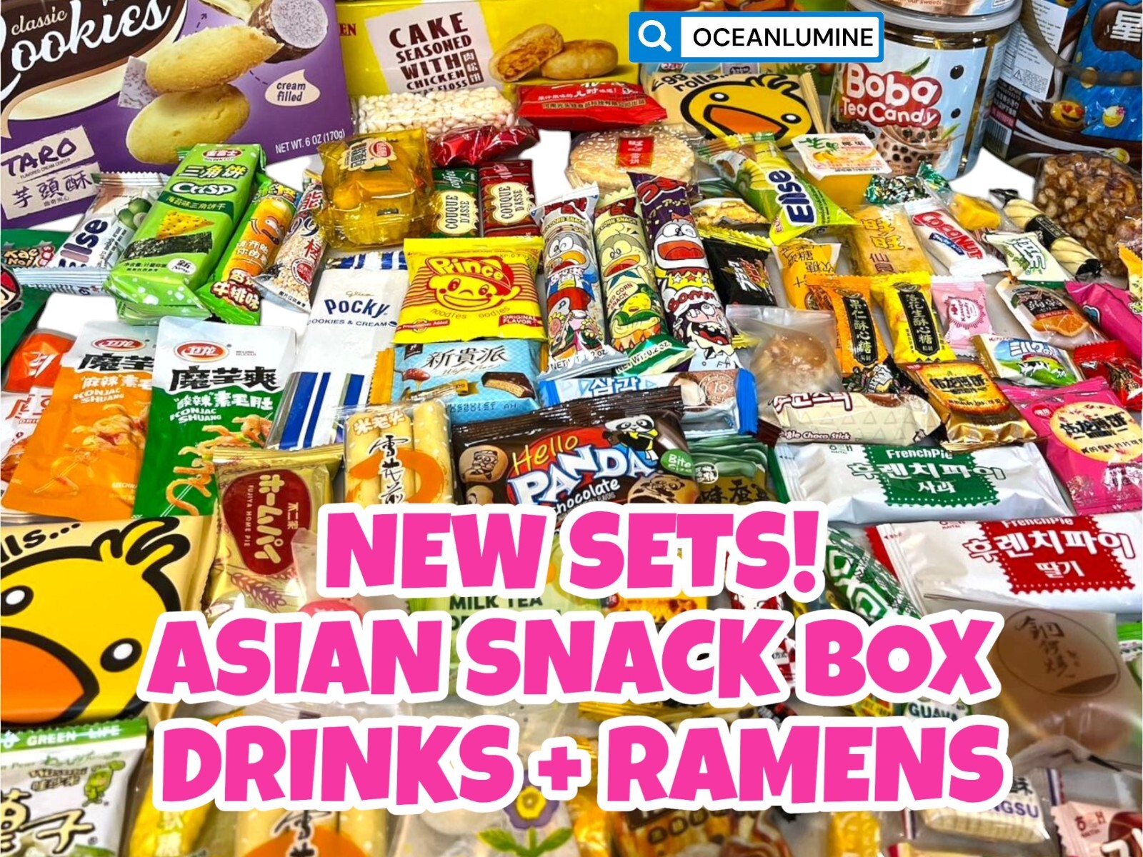 80 Pieces With Drink & Ramen Mix Variety Asian Snack Box Japanese Korean Taiwan