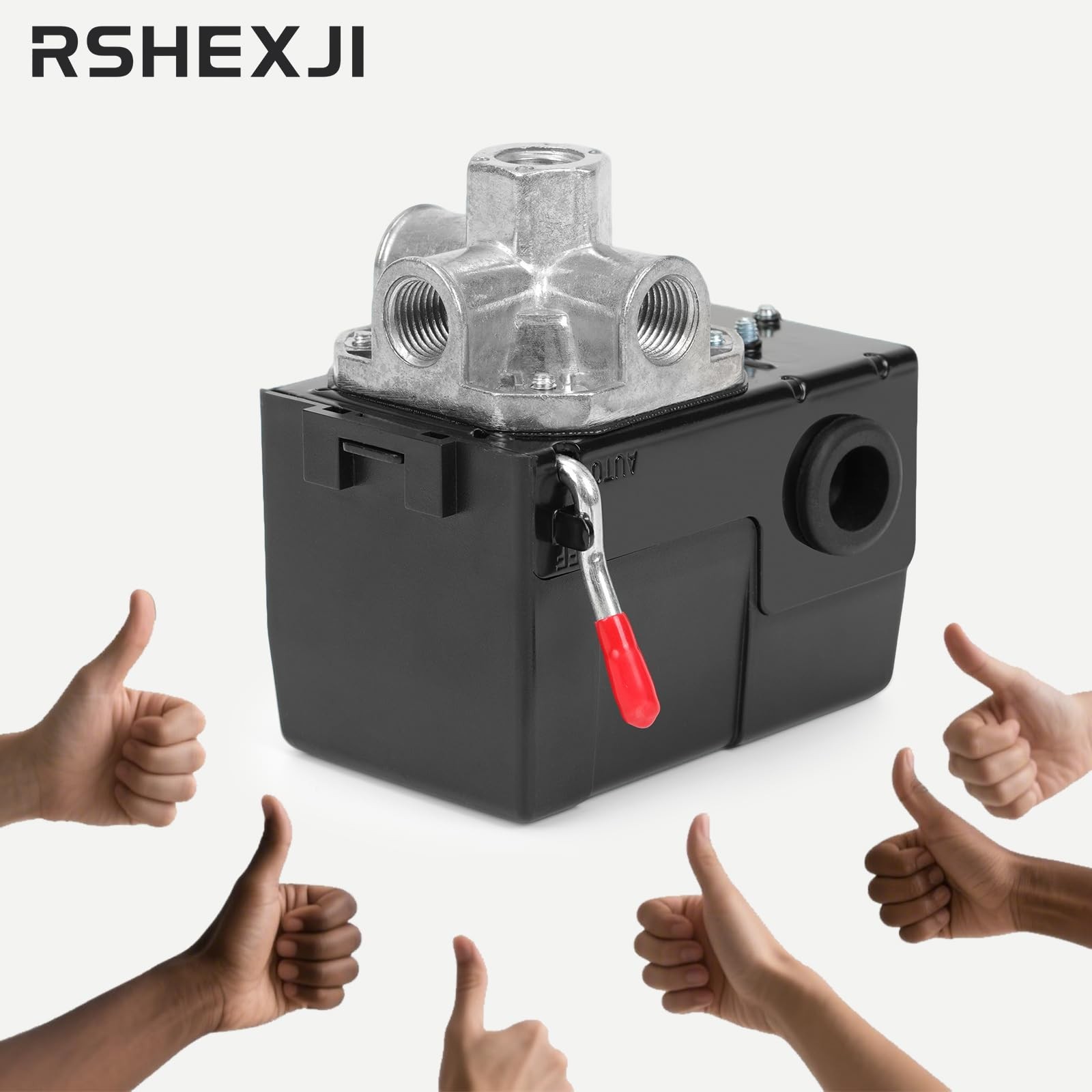 RSHEXJI Air Compressor Pressure Switch FB10-4H, 4 Port 1/4″ NPT, 95-120 PSI P…