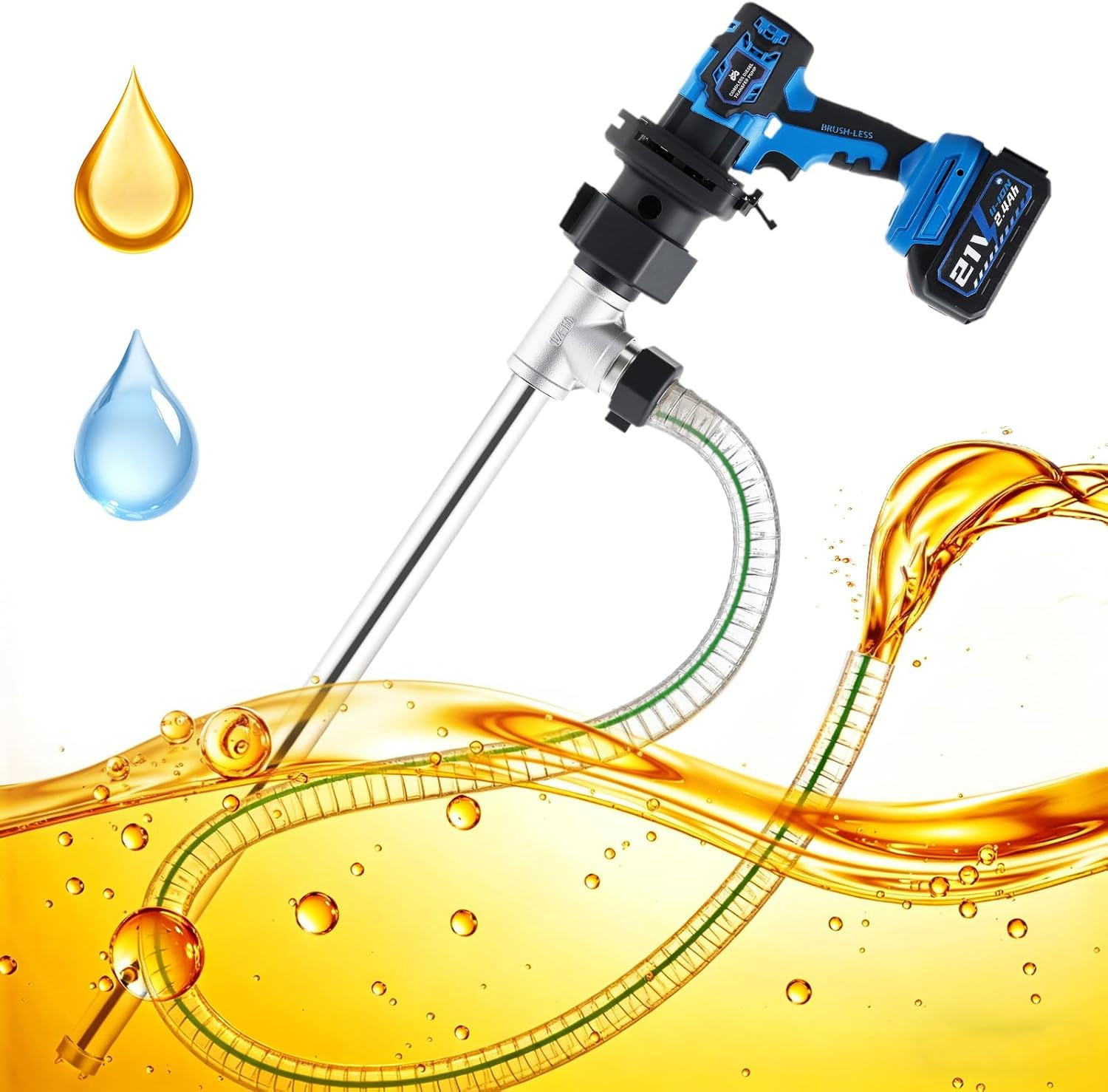 Electric Fuel Transfer Pump, Cordless Diesel Transfer Pump Battery Powered 13.2G