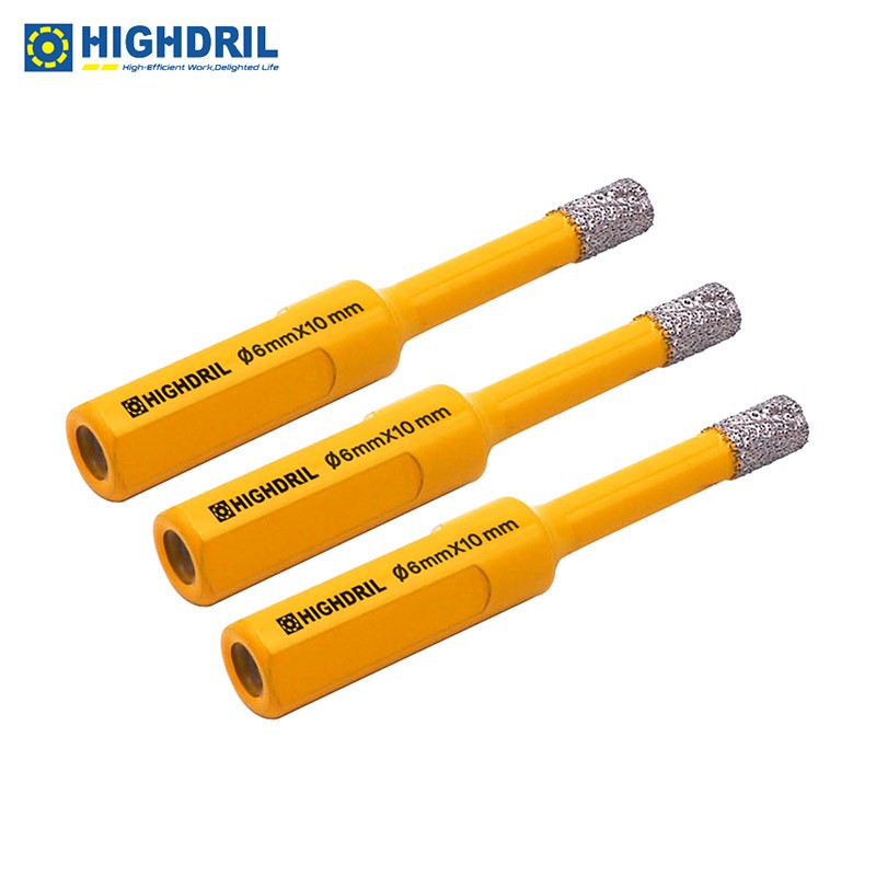 HIGHDRIL 3pcs 6/8/10mm Diamond Drill Core Bits Hole Saw Cutter Granite Masonry