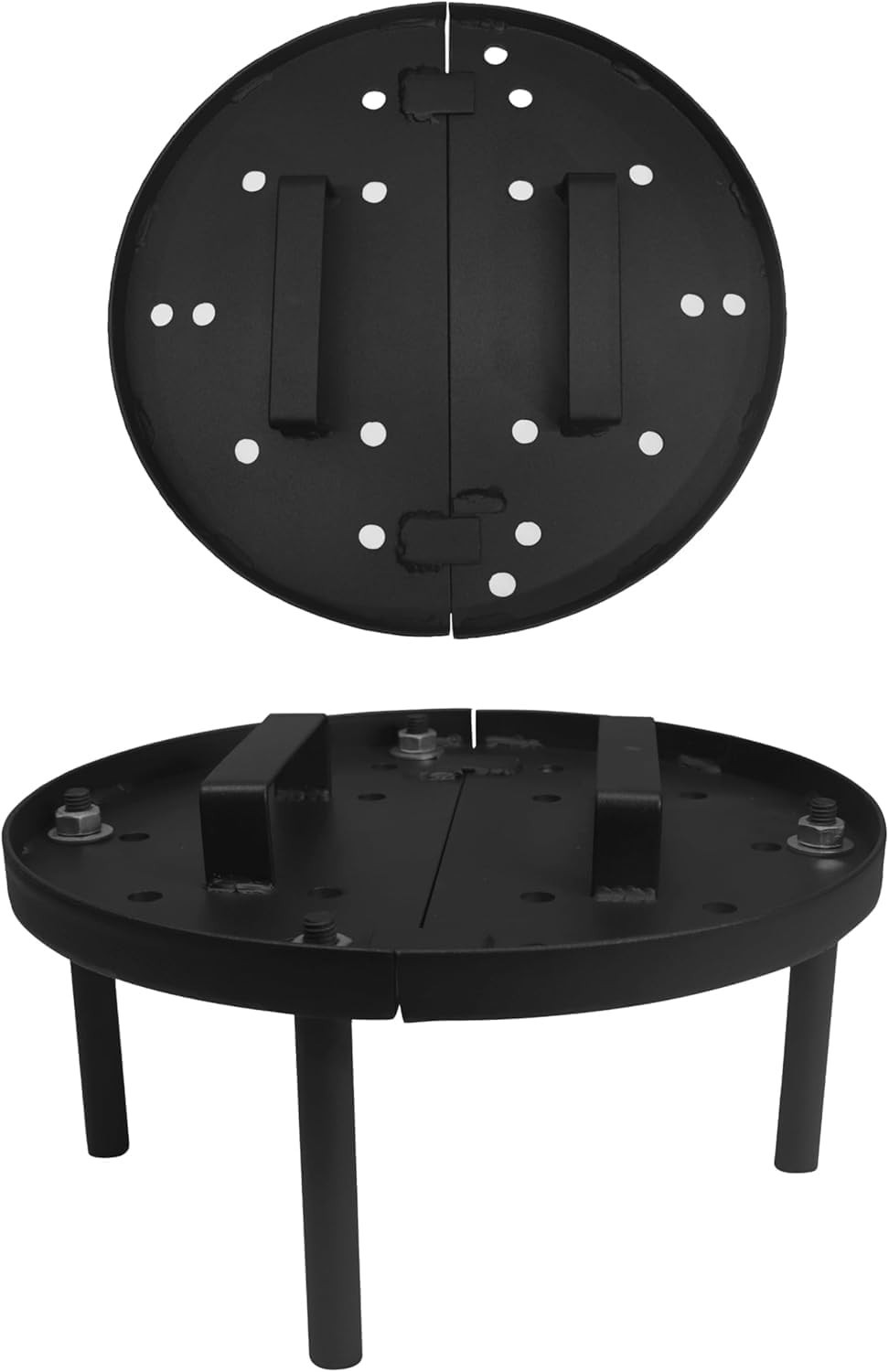 13″ Thick Mild Steel Baffle Burner Plate with Detachable Legs | Heavy-Duty Setup