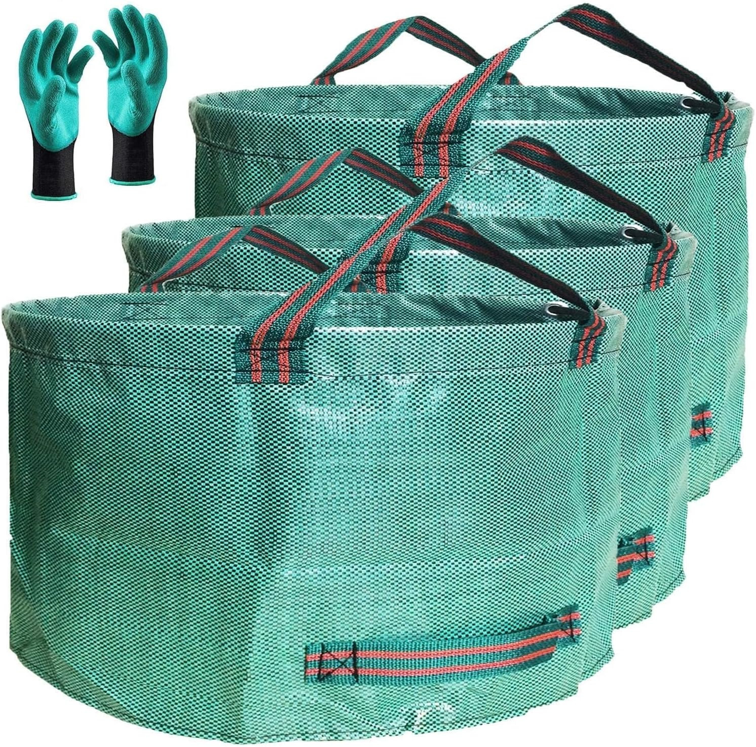 Professional 3-Pack 63 Gallons Lawn Garden Bags (D31, H19 Inches) Reusable Yard