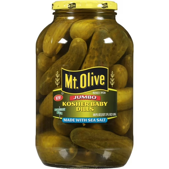 (2 pack) Mt. Olive Kosher Baby Dill Jumbo Pickles – 66 fl oz